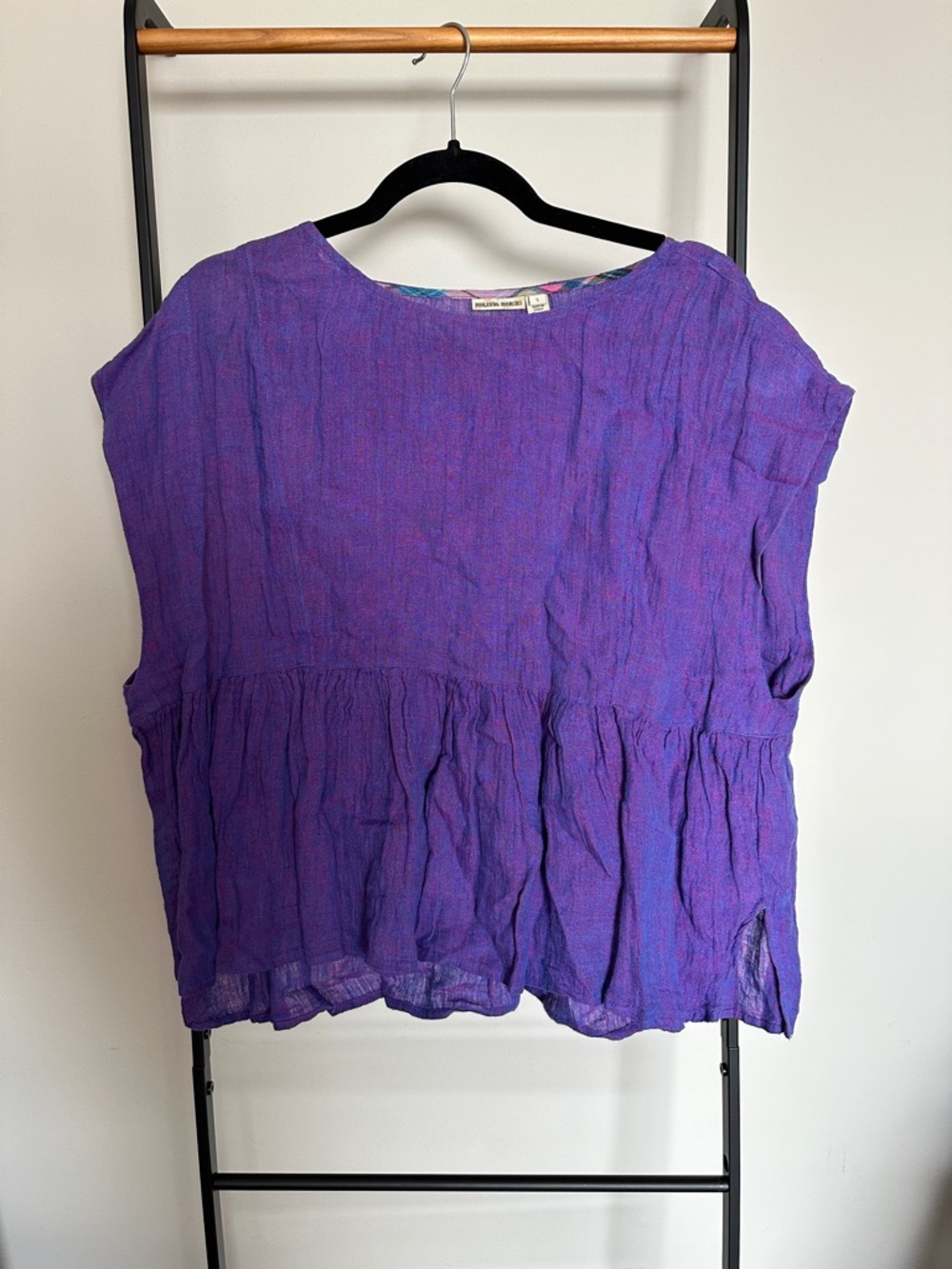 HOLDING HORSES Purple Boho Peplum Tunic